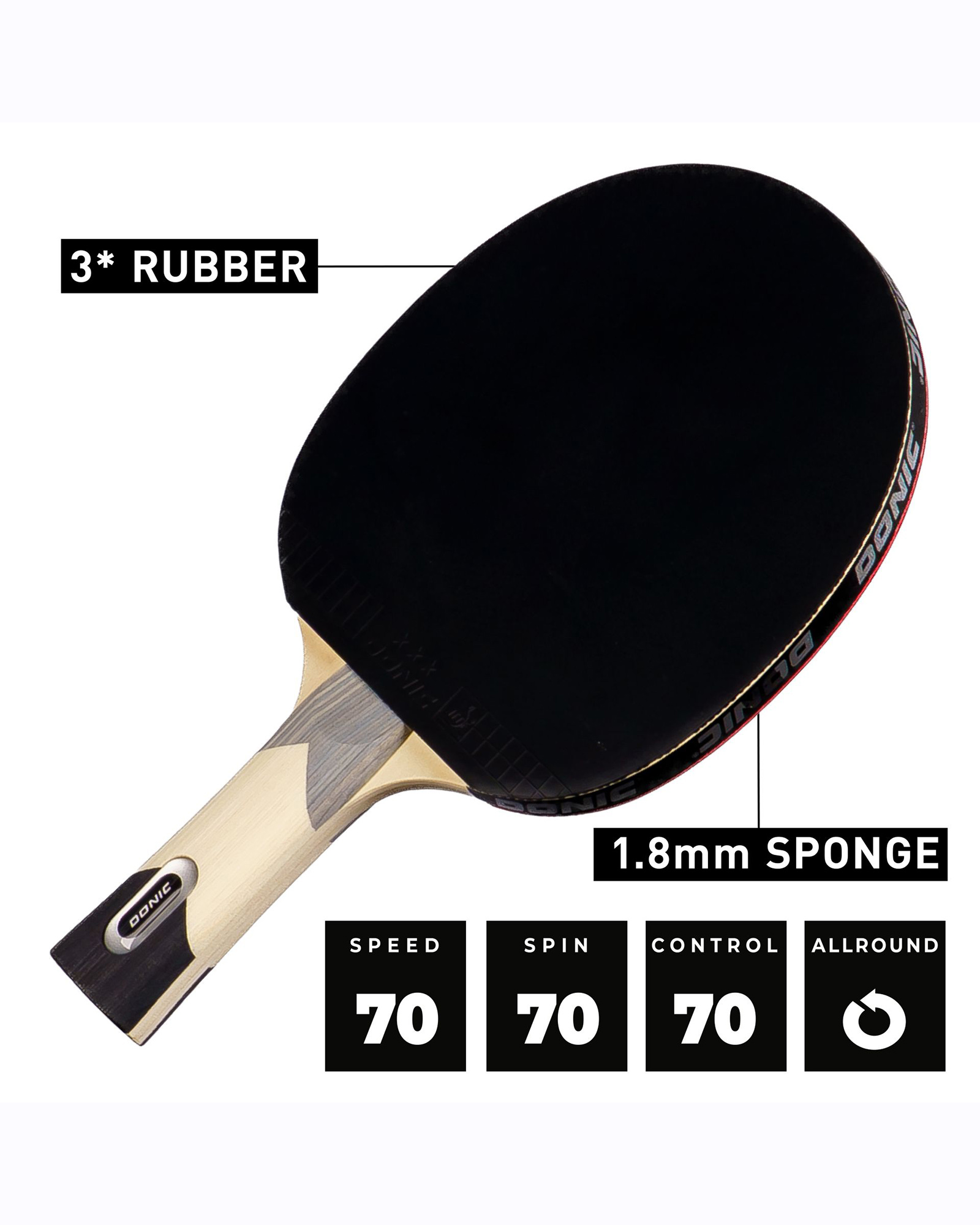 Donic Waldner 600 Table Tennis Bat - Image 3