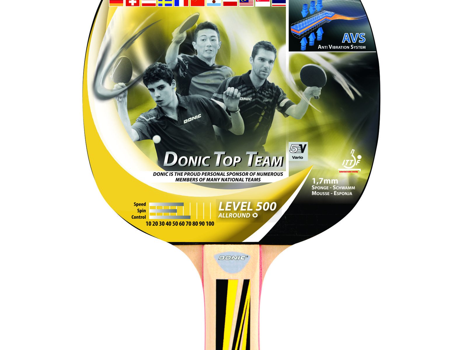 D500T Donic 725051 Top Team 500 Table Tennis Bat