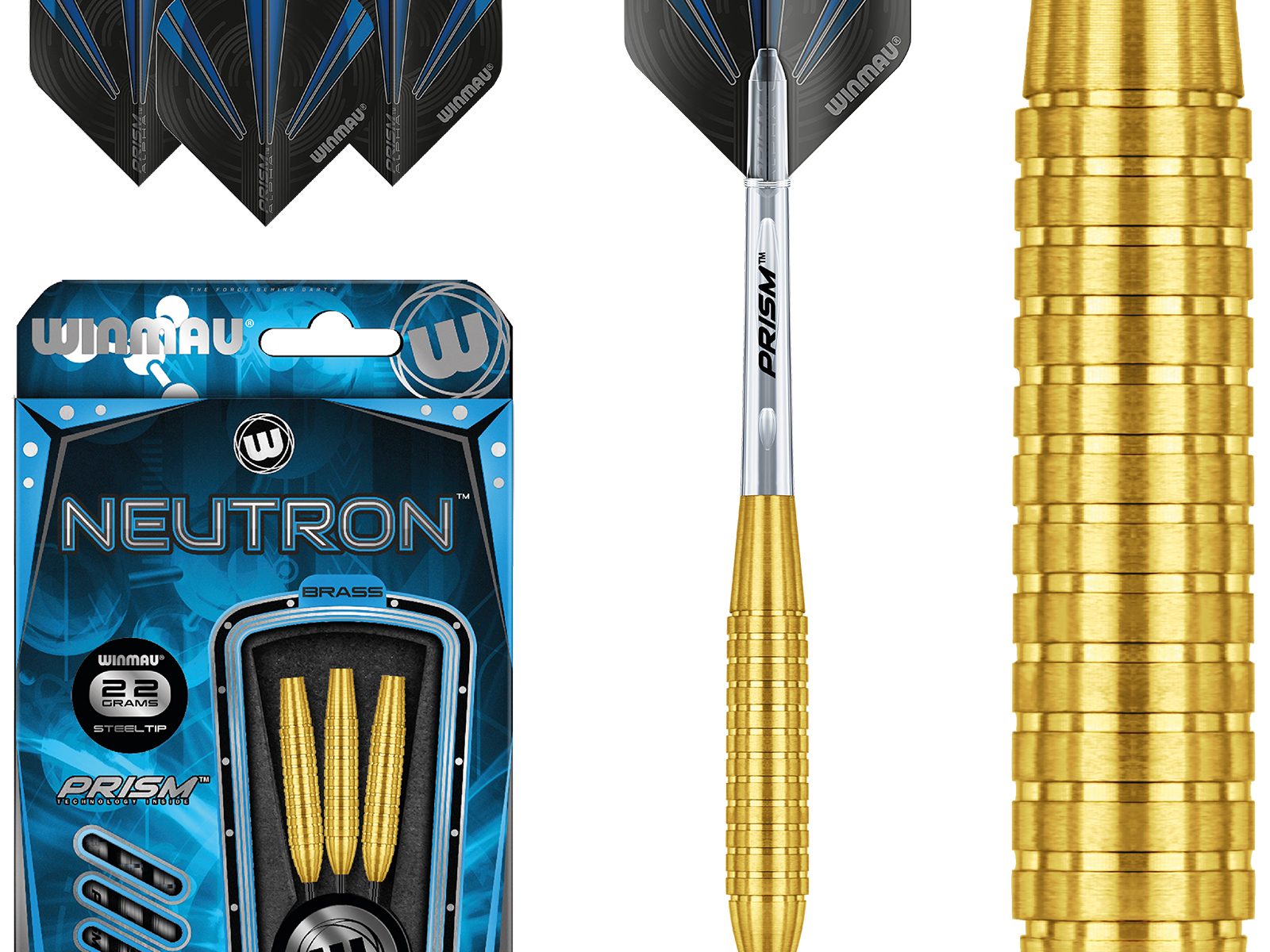 Freccette Softip Winmau Neutron 20g – In Ottone, Con Alette Prism Alpha E Aste Prism 1.0, Set Da 3