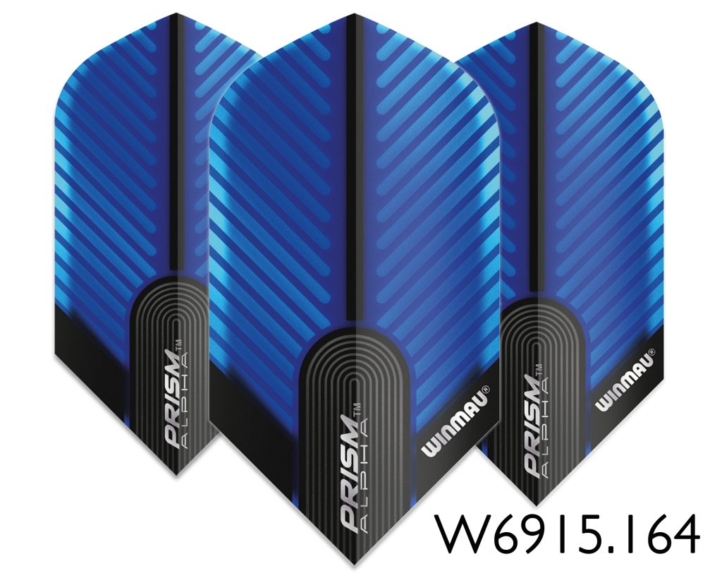 WINMAU Prism Alpha Fyre - Voli Per Freccette Da 100 Micron, Laminati, Nero/Blu/Giallo, 3 Pezzi - 2