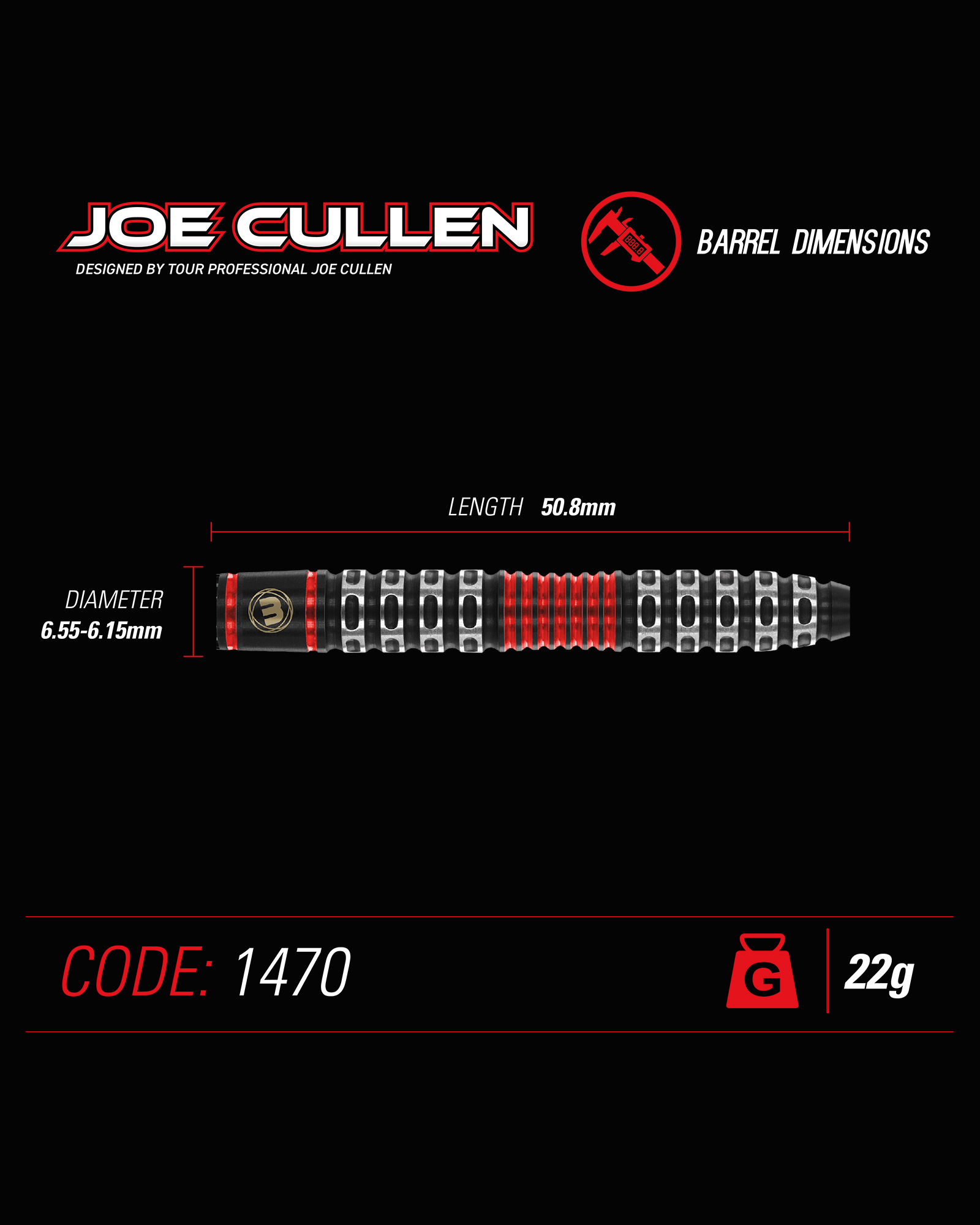 Winmau Joe Cullen Special Edition Dart Set - Image 5