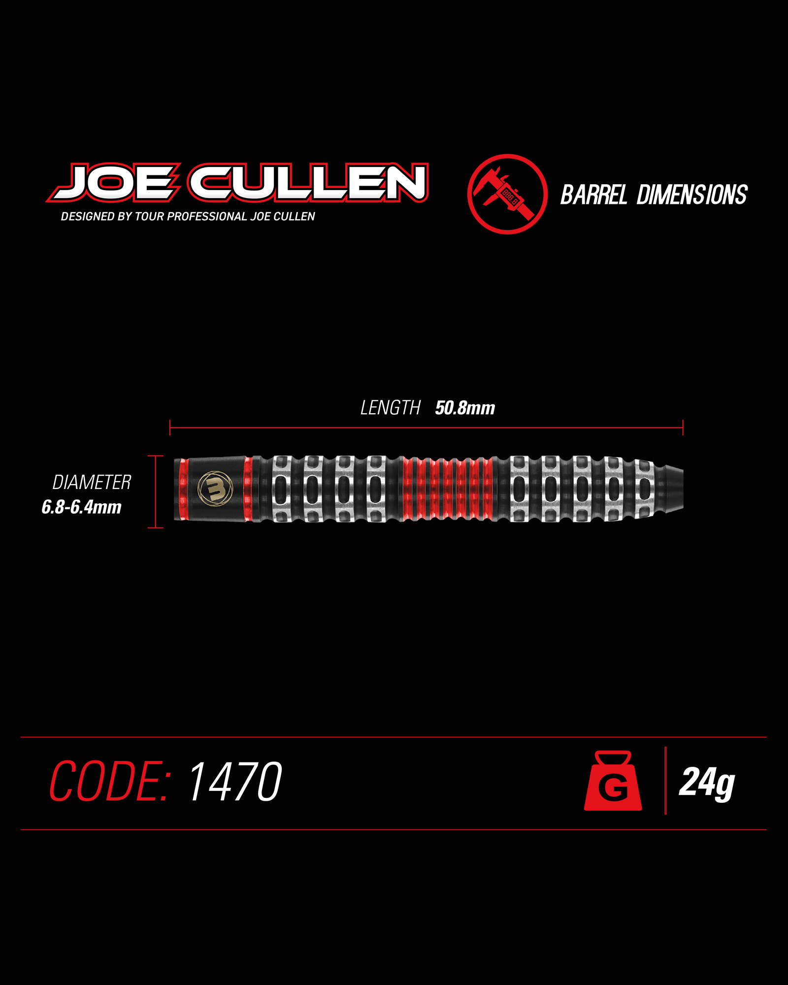 Winmau Joe Cullen Special Edition Dart Set - Image 2
