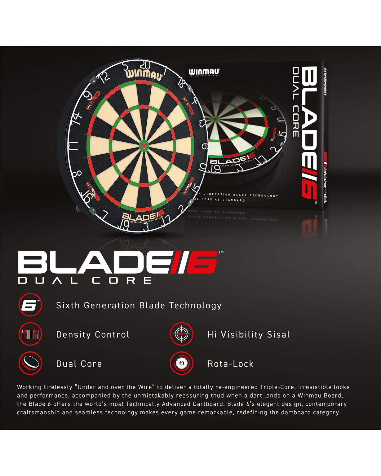 Winmau Blade 6 Dual Core Dartboard SGS