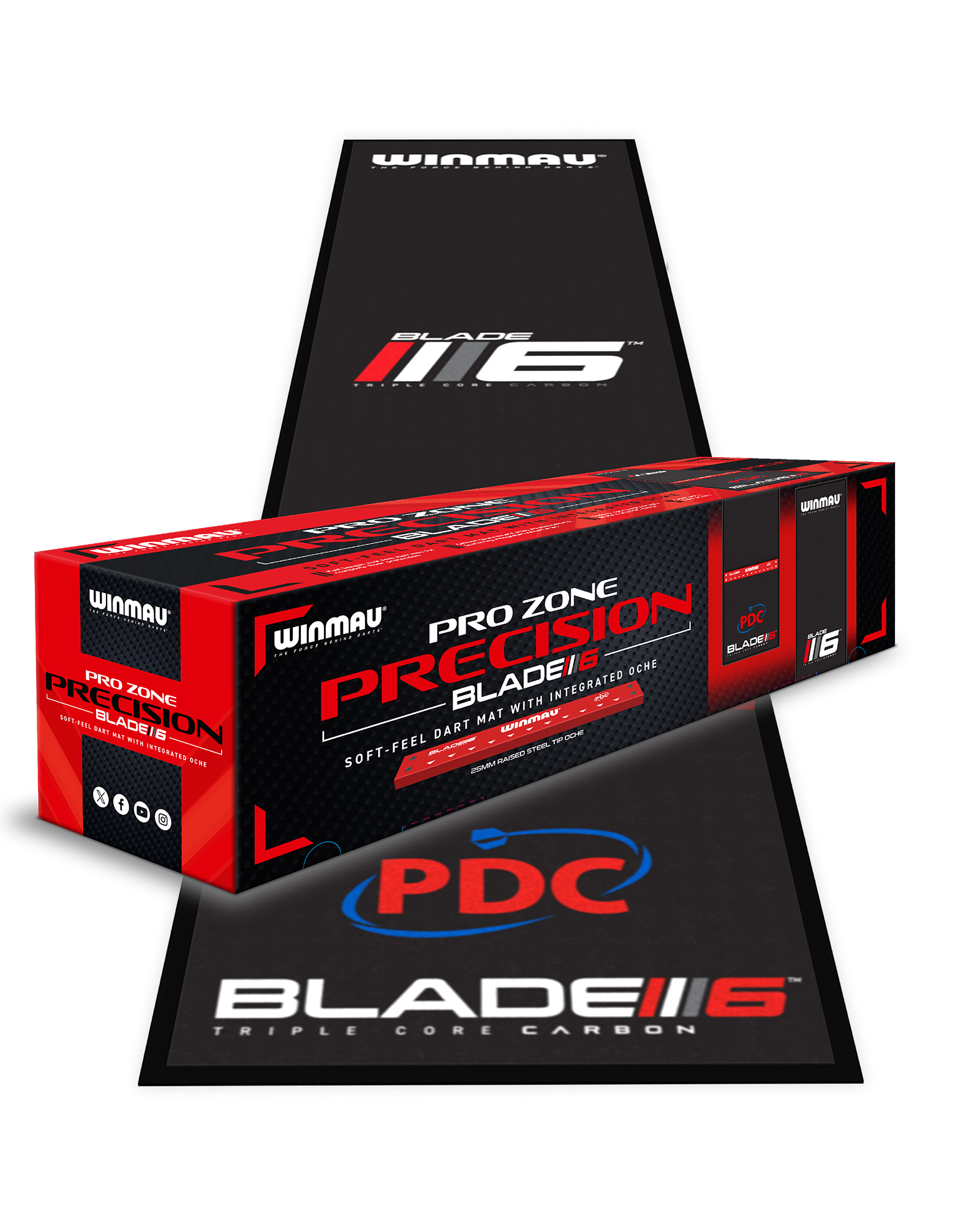 8215 PRO ZONE PRECISION BLADE 6 MAT2_W Winmau Pro Zone Precision Soft Feel Dart Mat