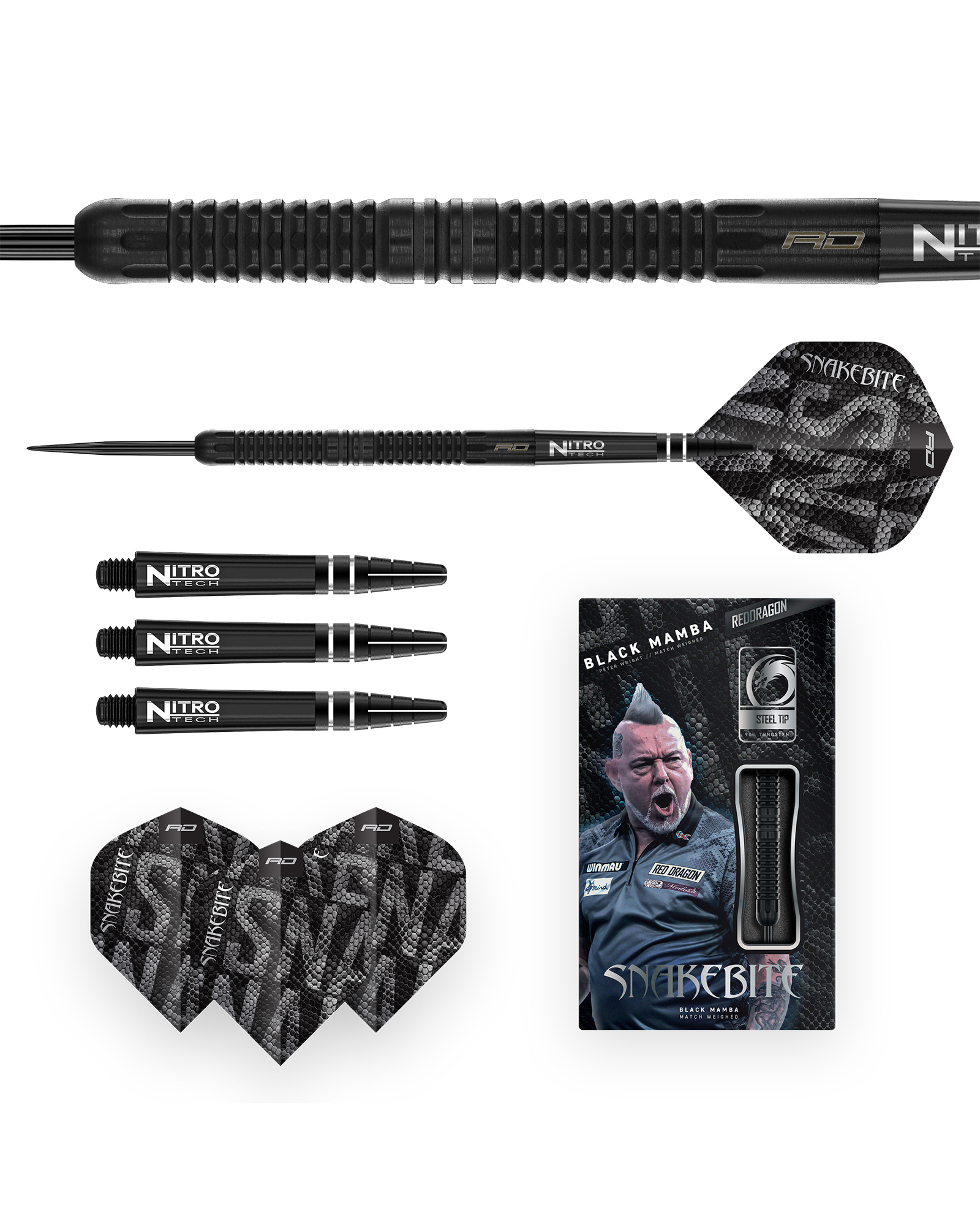 Red Dragon Peter Wright Black Mamba Dart Set - Image 6