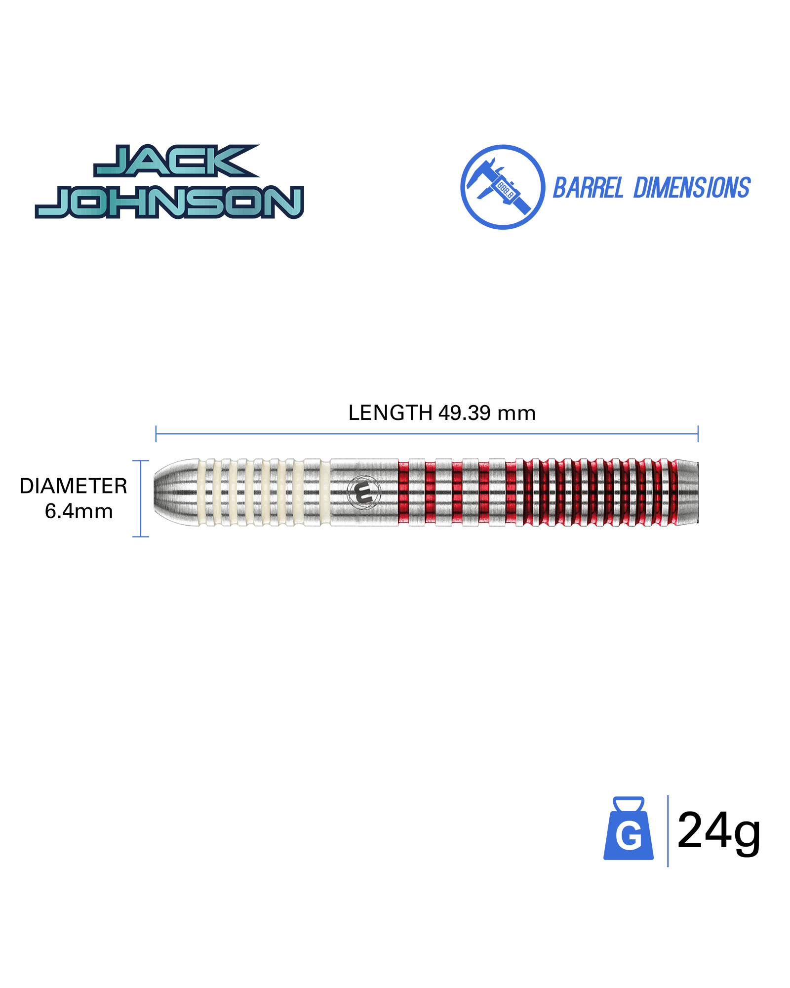 Winmau Jack Johnson 24g Dart Set - Image 8