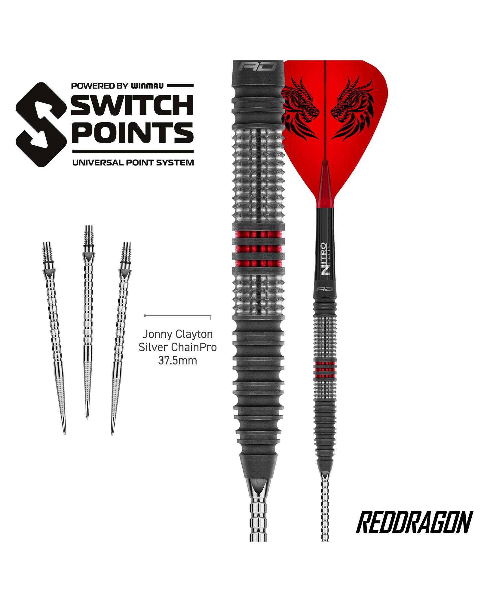 Red Dragon Jonny Clayton Hiraeth Switch Point Dart Set - Image 7