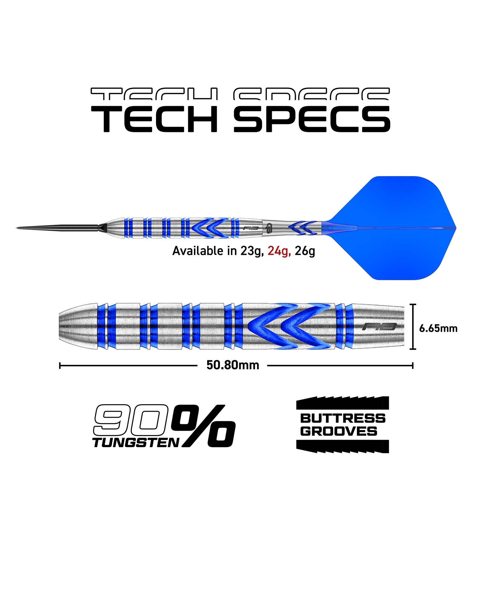 Red Dragon Gerwyn Price Blue Original Switch Point Dart Set - Image 3