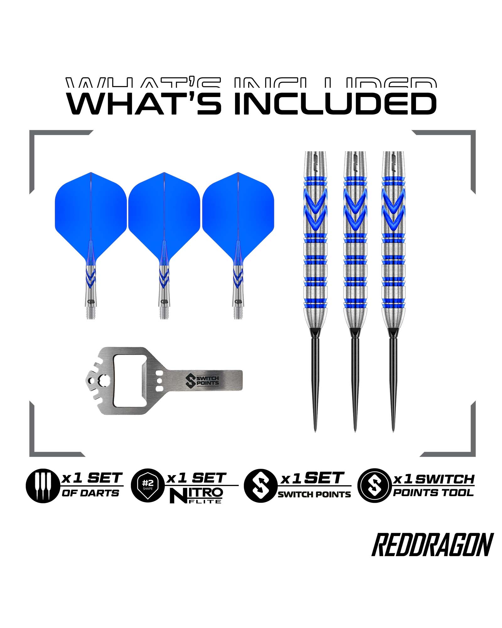 Red Dragon Gerwyn Price Blue Original Switch Point Dart Set - Image 4