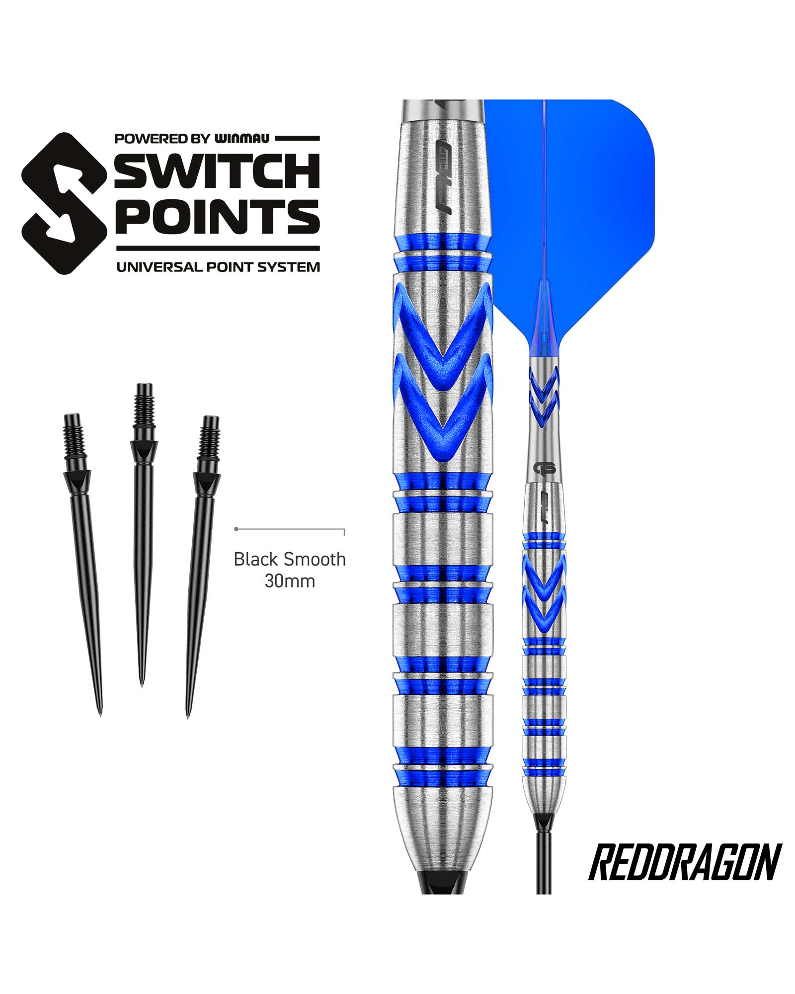 Red Dragon Gerwyn Price Blue Original Switch Point Dart Set - Image 7