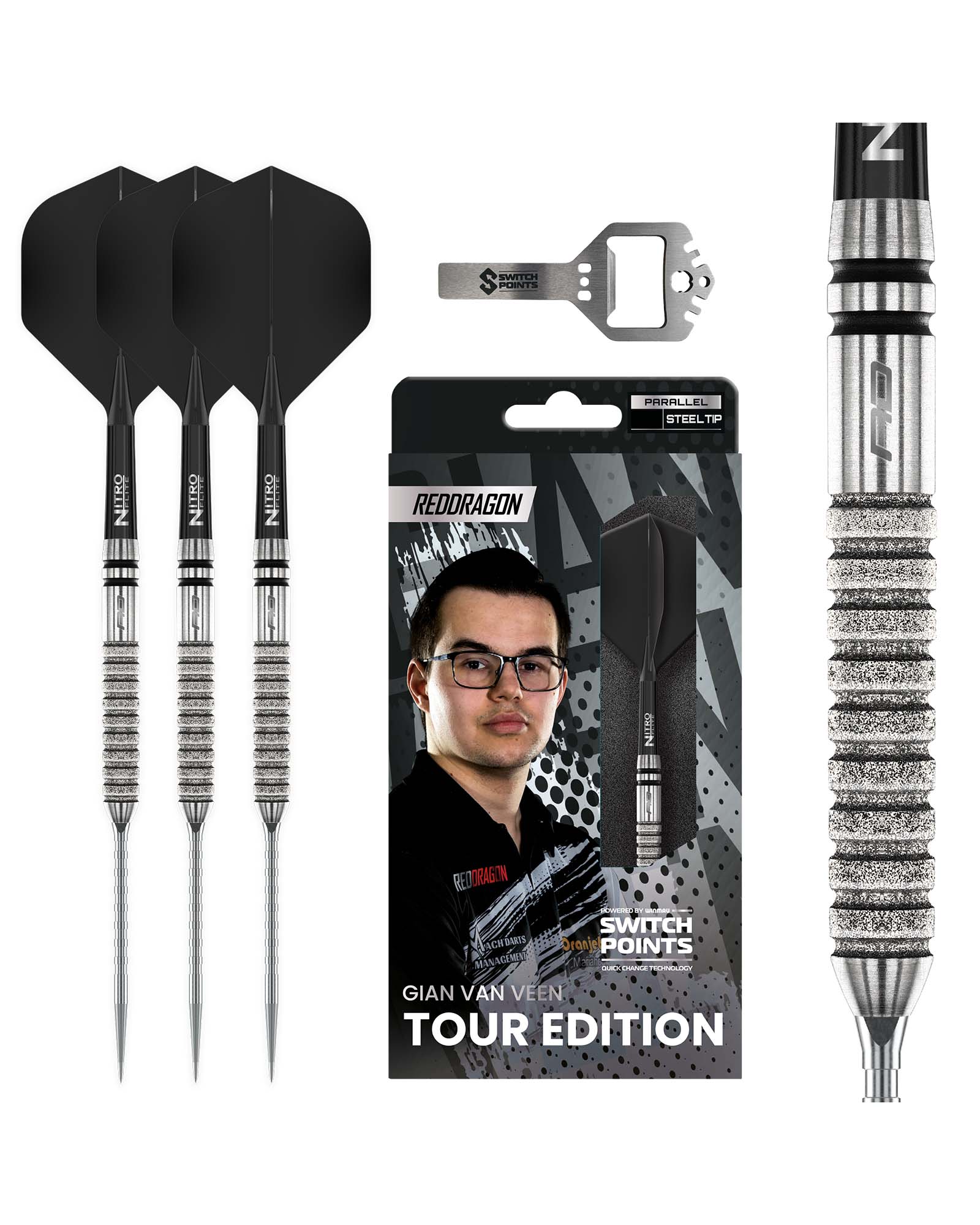 Red Dragon Gian van Veen Tour Edition 21g Switch Point Dart Set
