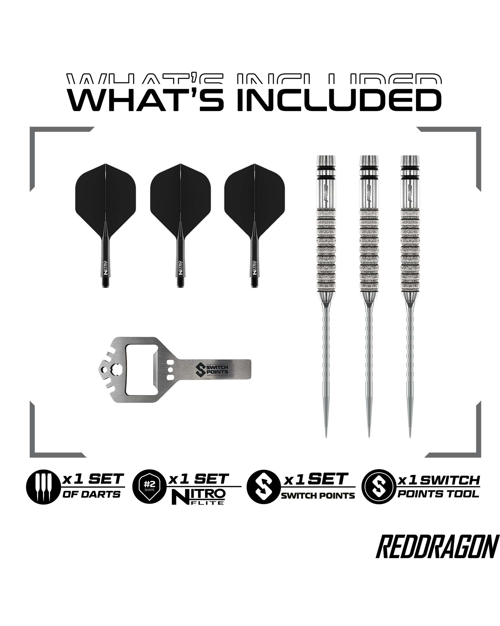 Red Dragon Gian van Veen Tour Edition 21g Switch Point Dart Set - Image 2