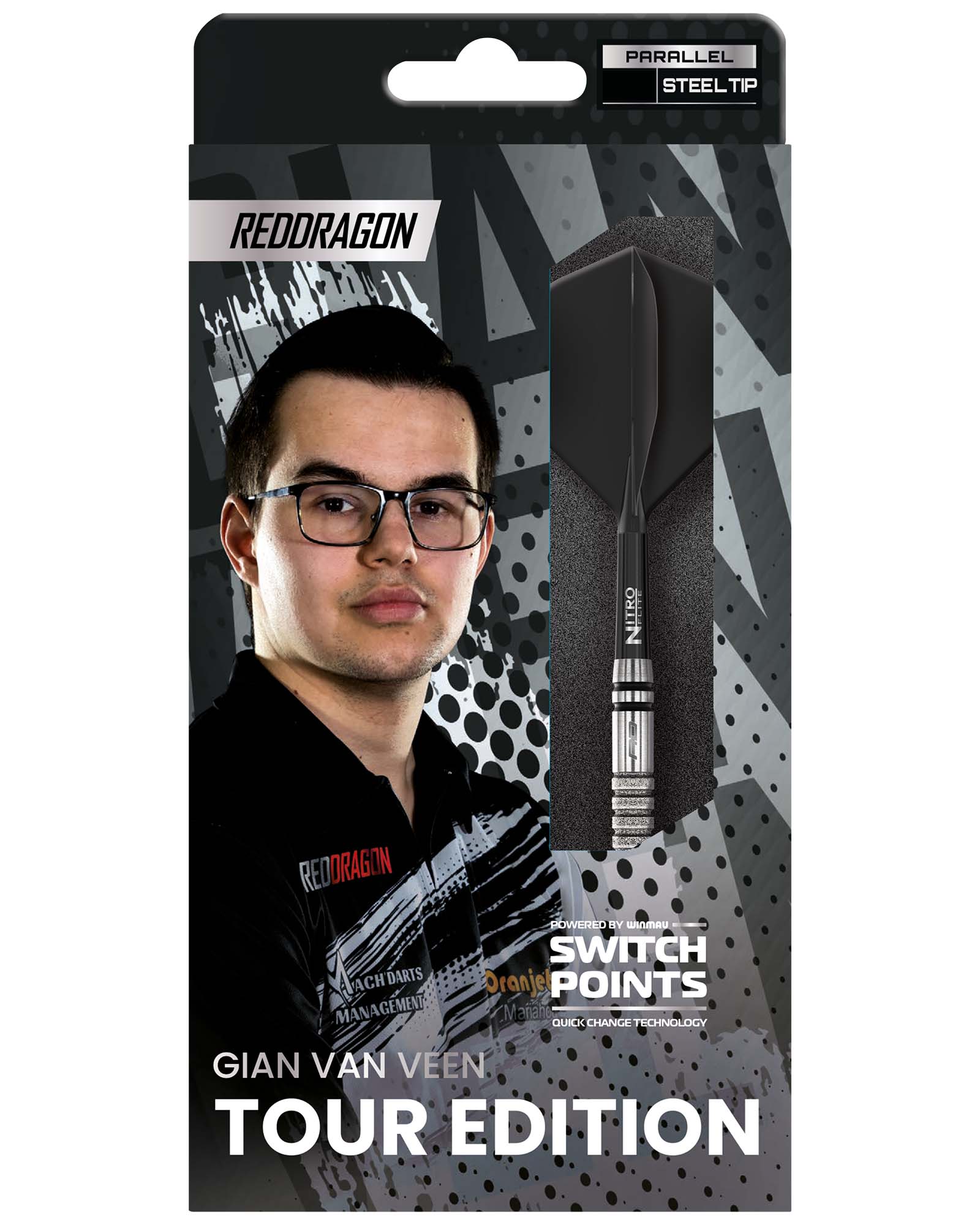 Red Dragon Gian van Veen Tour Edition 21g Switch Point Dart Set - Image 6
