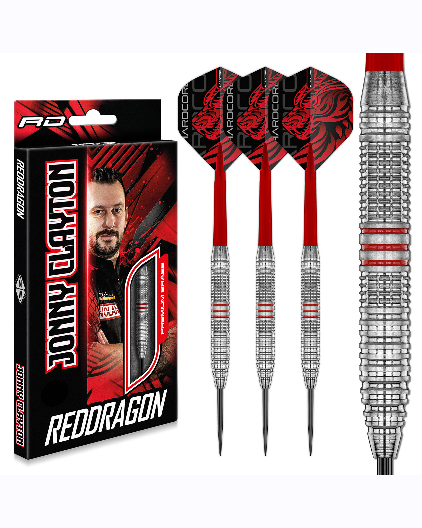 Red Dragon Jonny Clayton 21g Brass Dart Set - Image 2