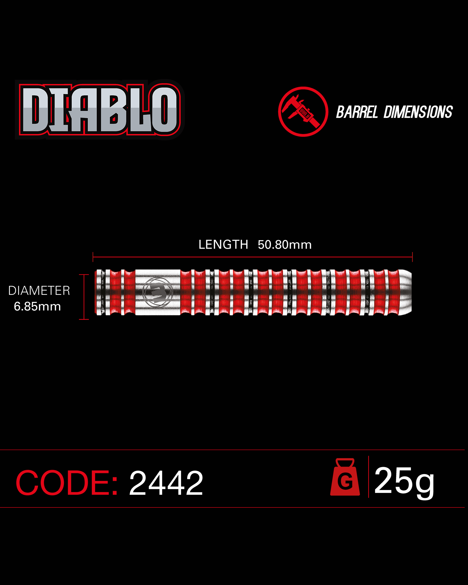 Winmau Diablo 90% Tungsten Dart Set 25g - Image 4