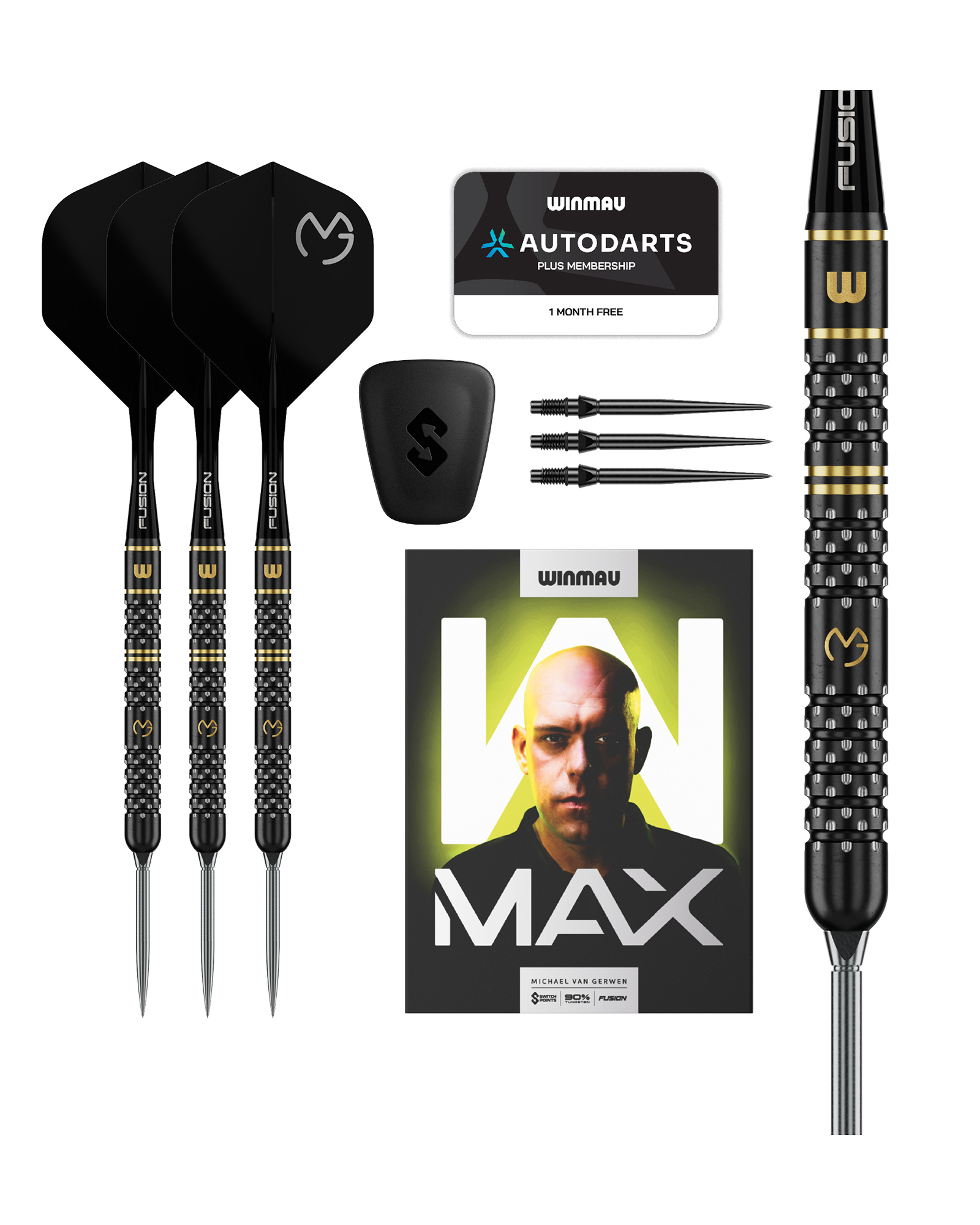 1574 Winmau MvG W-Max 90% Switch Point Darts