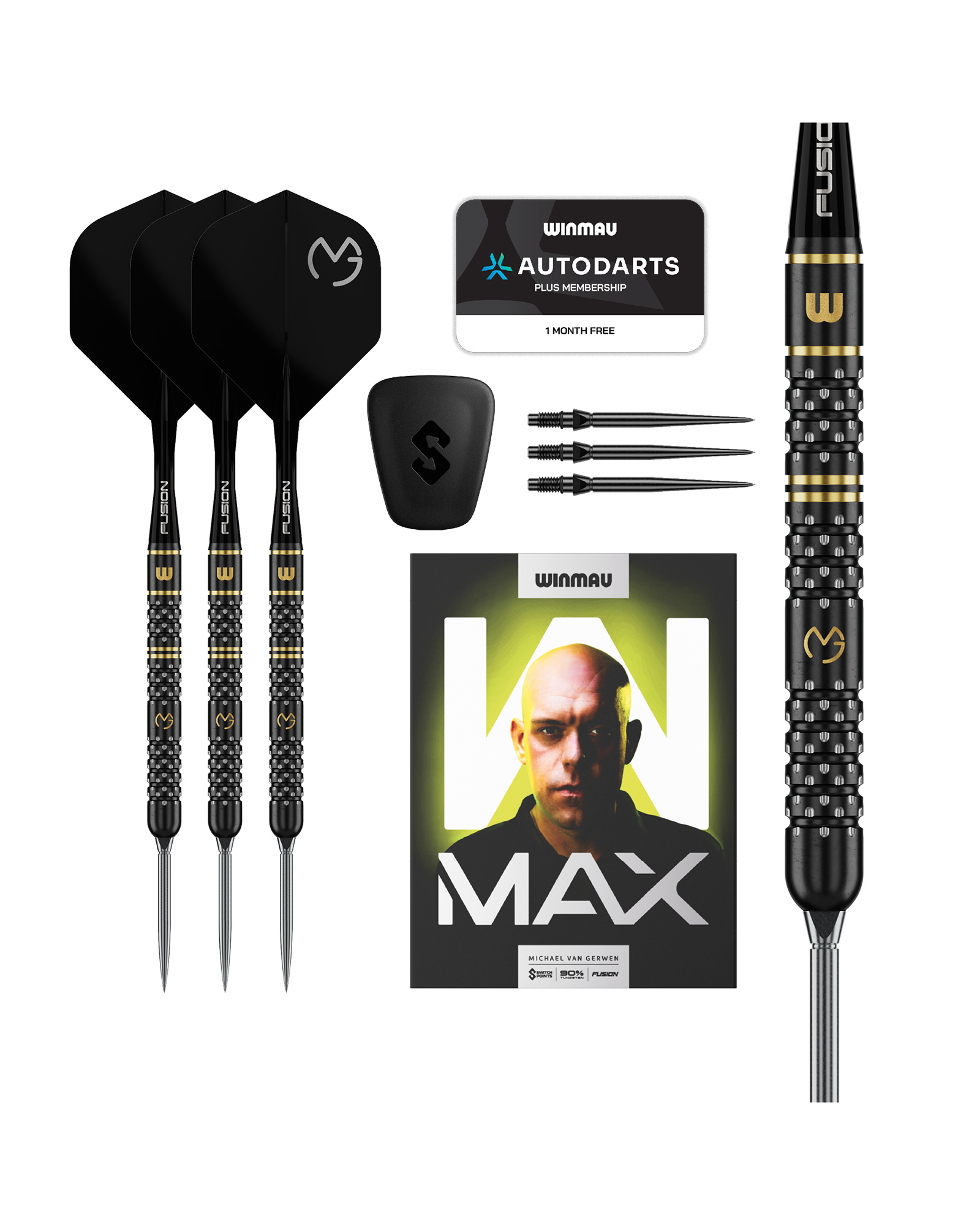 1574 Winmau MvG W-Max 90% Switch Point Darts