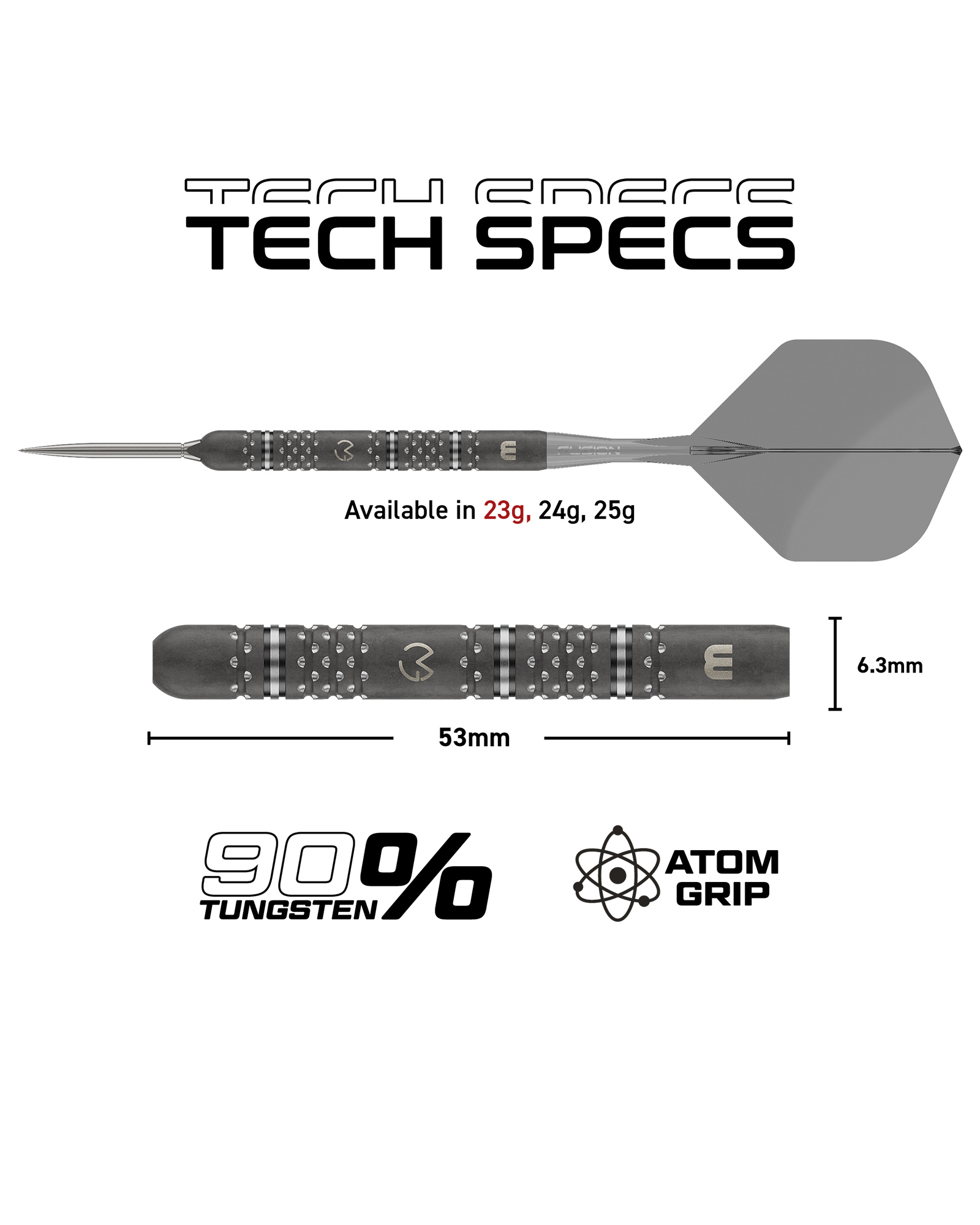 1575 Winmau MvG TS-PRO 90% Switch Point Darts