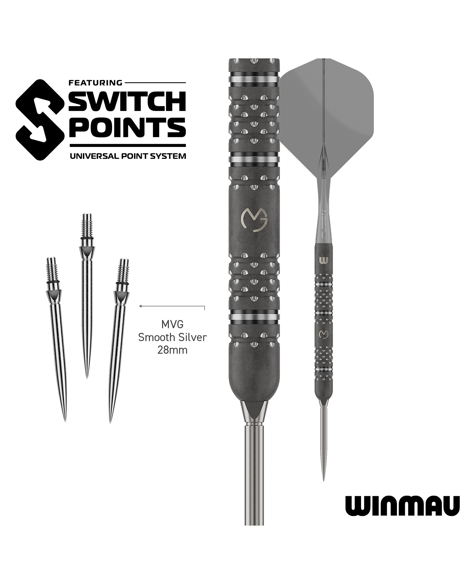 1575 Winmau MvG TS-PRO 90% Switch Point Darts