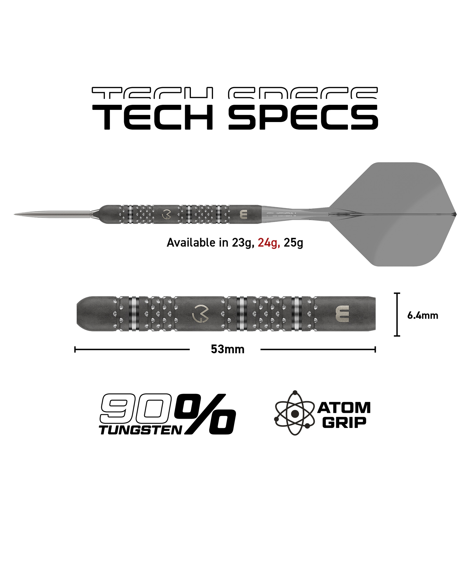 1575 Winmau MvG TS-PRO 90% Switch Point Darts