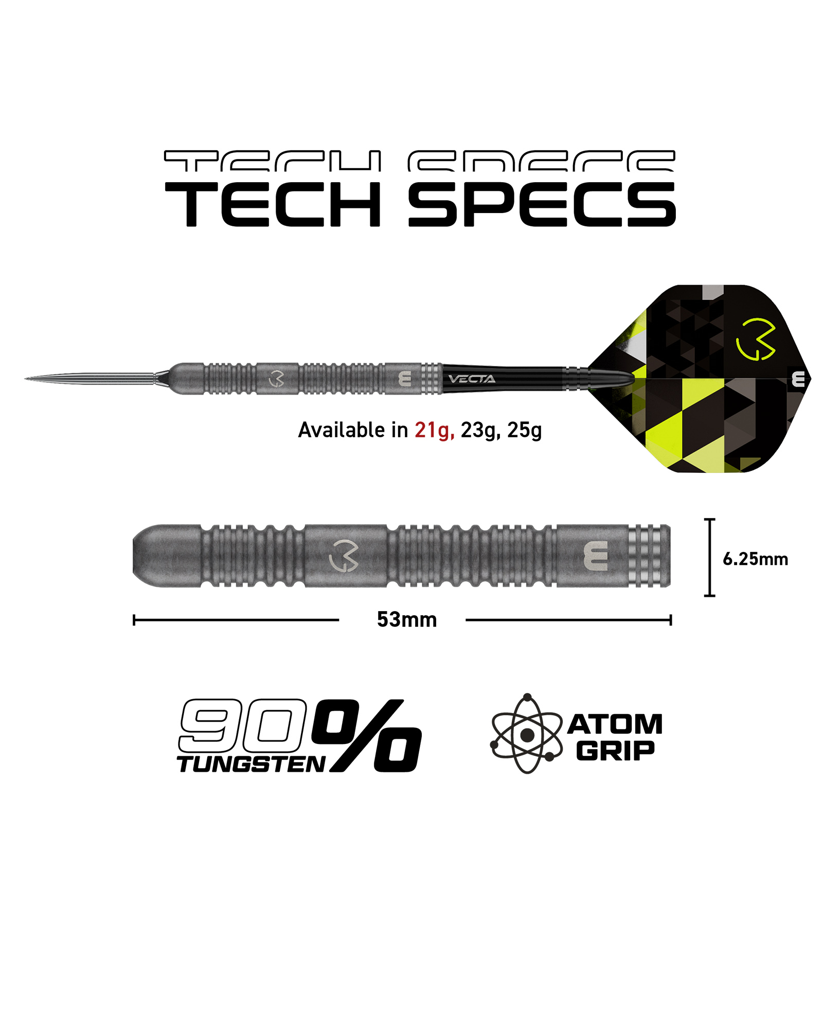 1576 Winmau MvG TS 90% Switch Point Dart