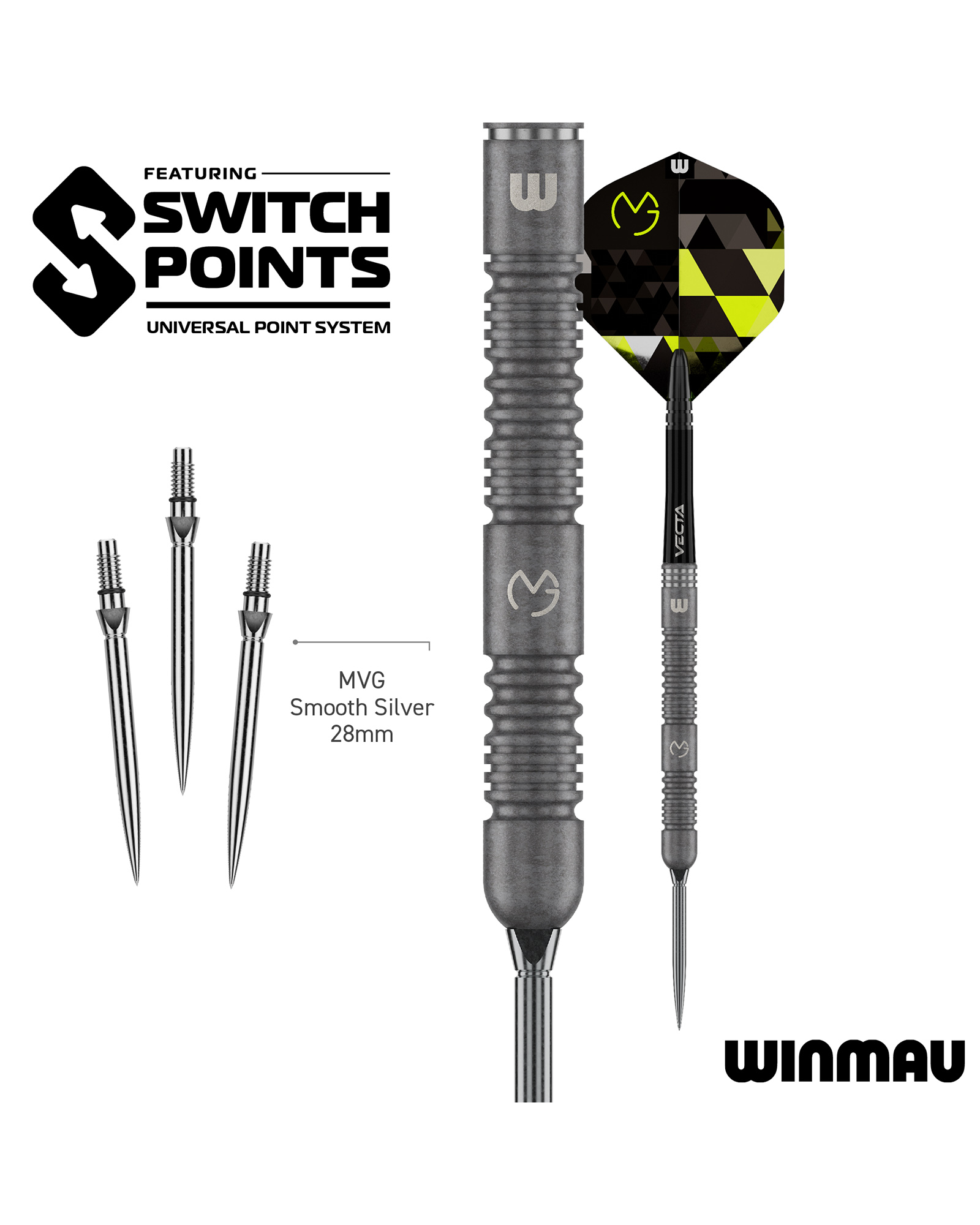 1576 Winmau MvG TS 90% Switch Point Dart