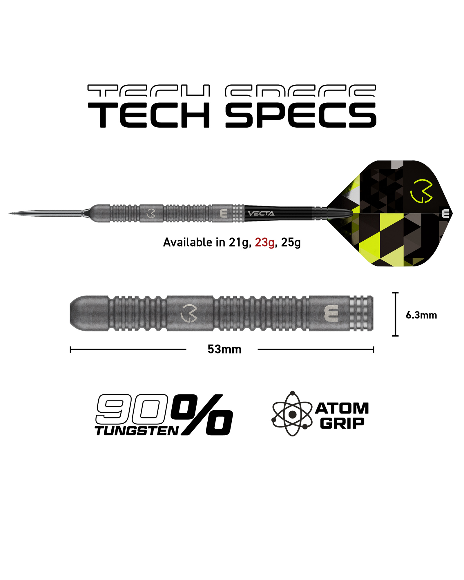 1576 Winmau MvG TS 90% Switch Point Dart