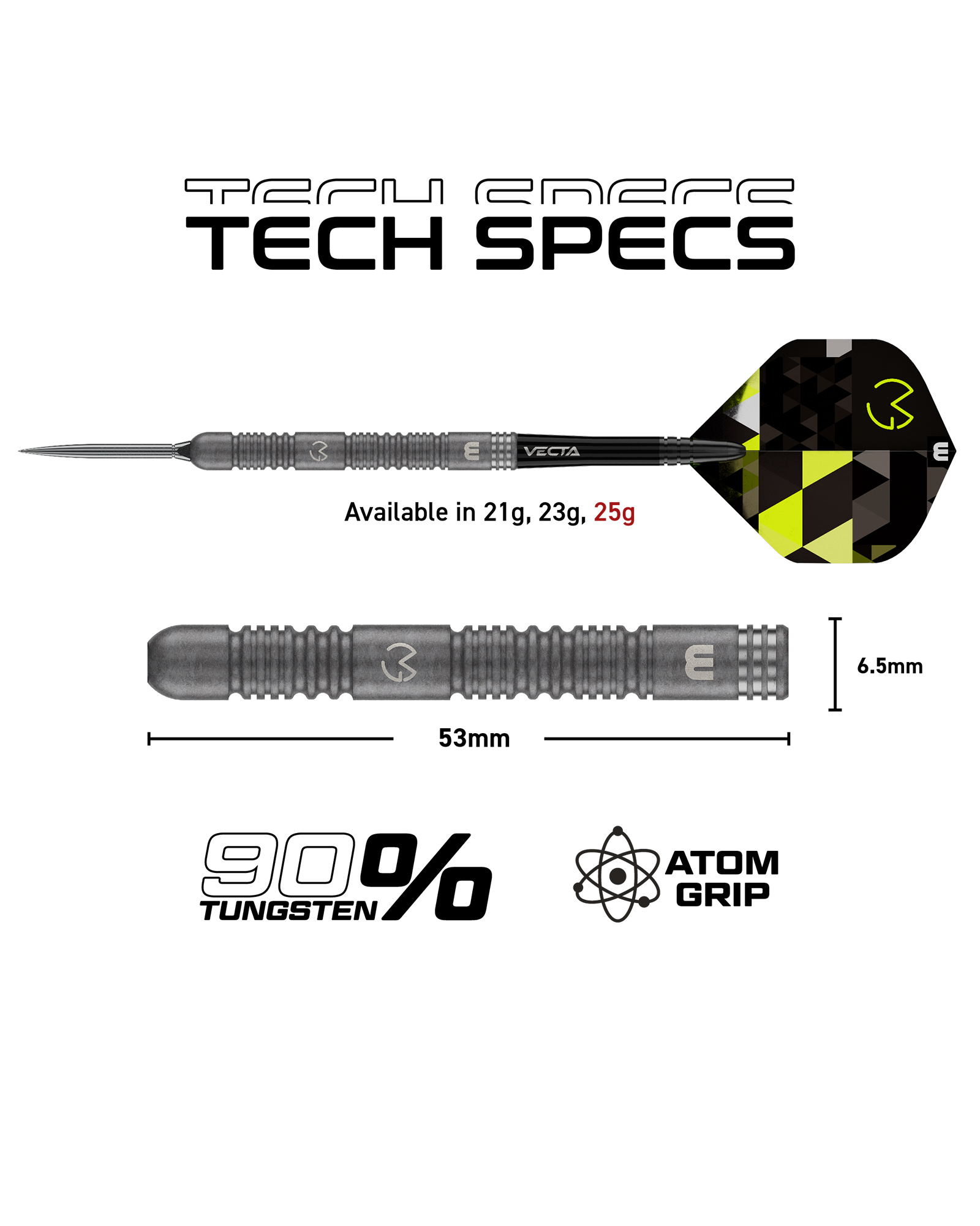 1576 Winmau MvG TS 90% Switch Point Dart