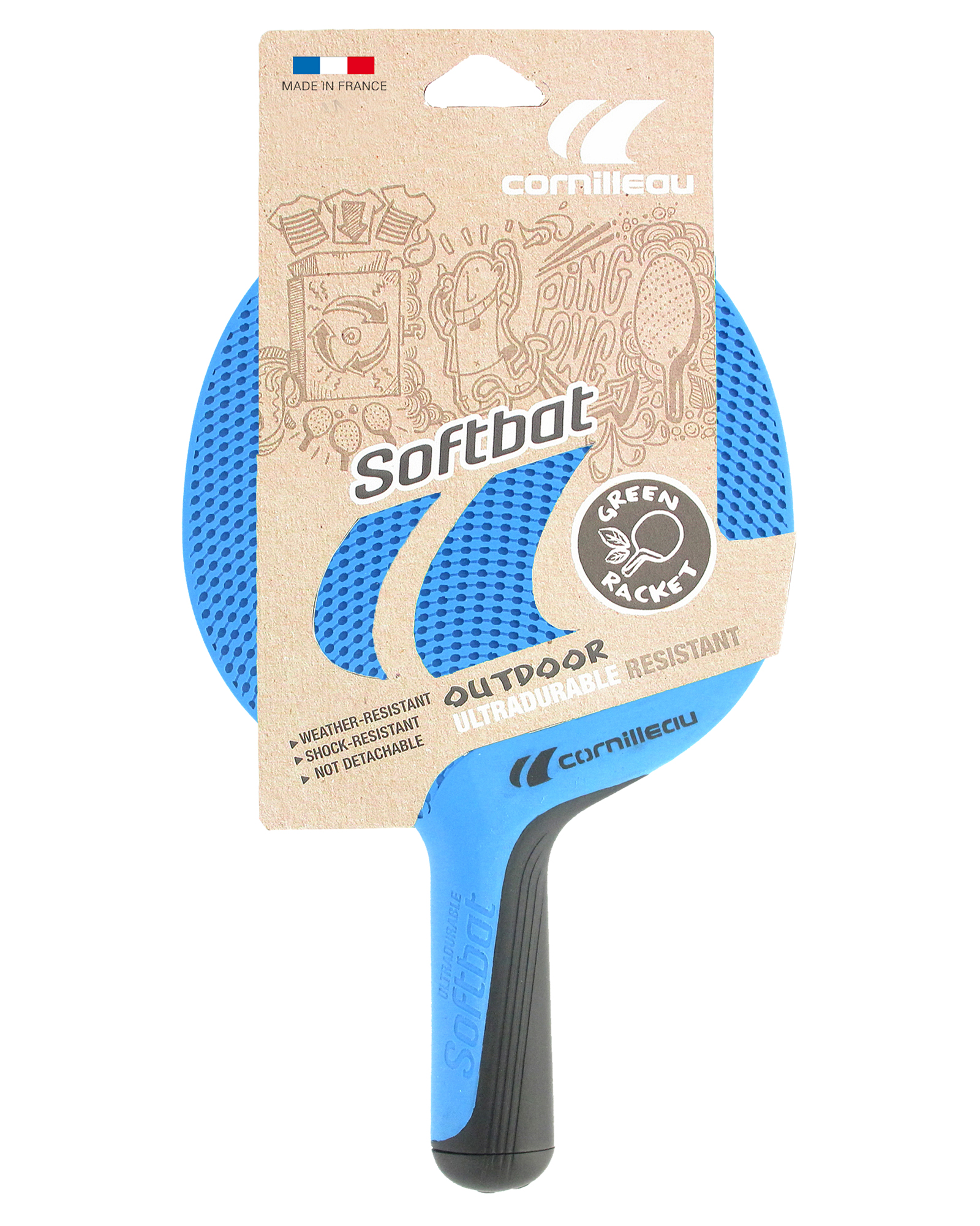 Cornilleau SoftBat Table Tennis Bat - Blue